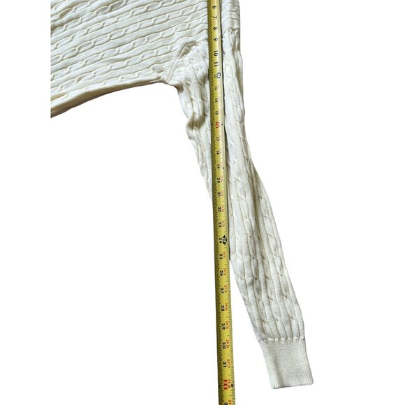 T.Harris London Cable Knit  Cardigan Sweater Mens Large Yellow Preppy Classic - Picture 8 of 8